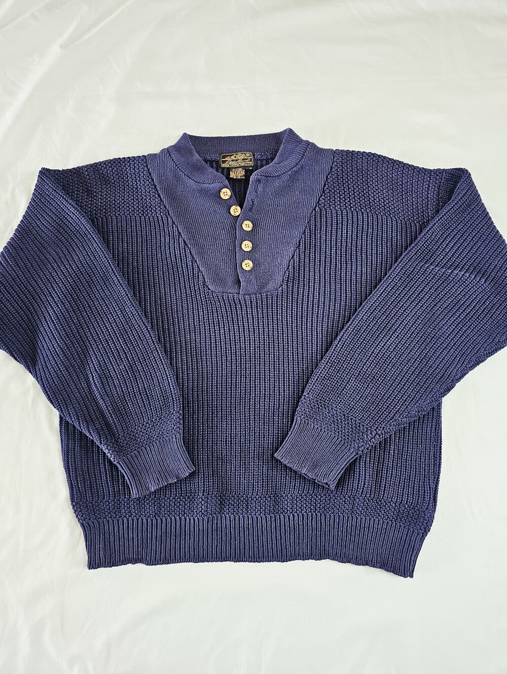 Eddie Bauer Vintage Pullover Ribbed Knit Chunky Sweater Sz Large Cozy Outdoors